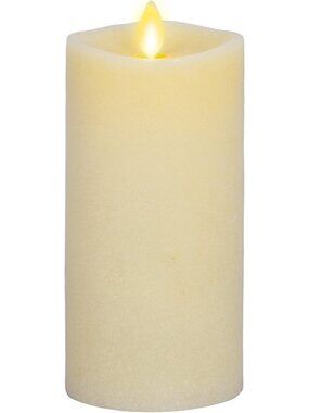 Realistic Flameless LED Pillar Candle - Ivory Flickering Flame - Indoor/Outdoor